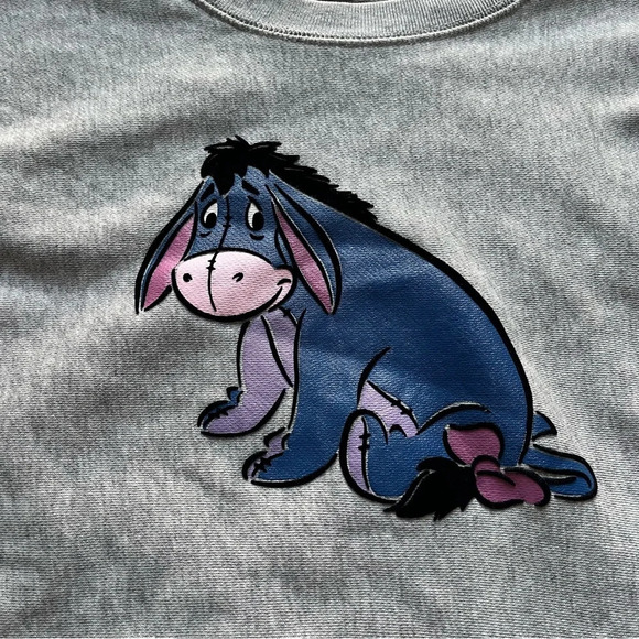 Vintage Disney Eeyore Sweatshirt Winnie The Pooh Sweater Crewneck gray Medium - Picture 6 of 9